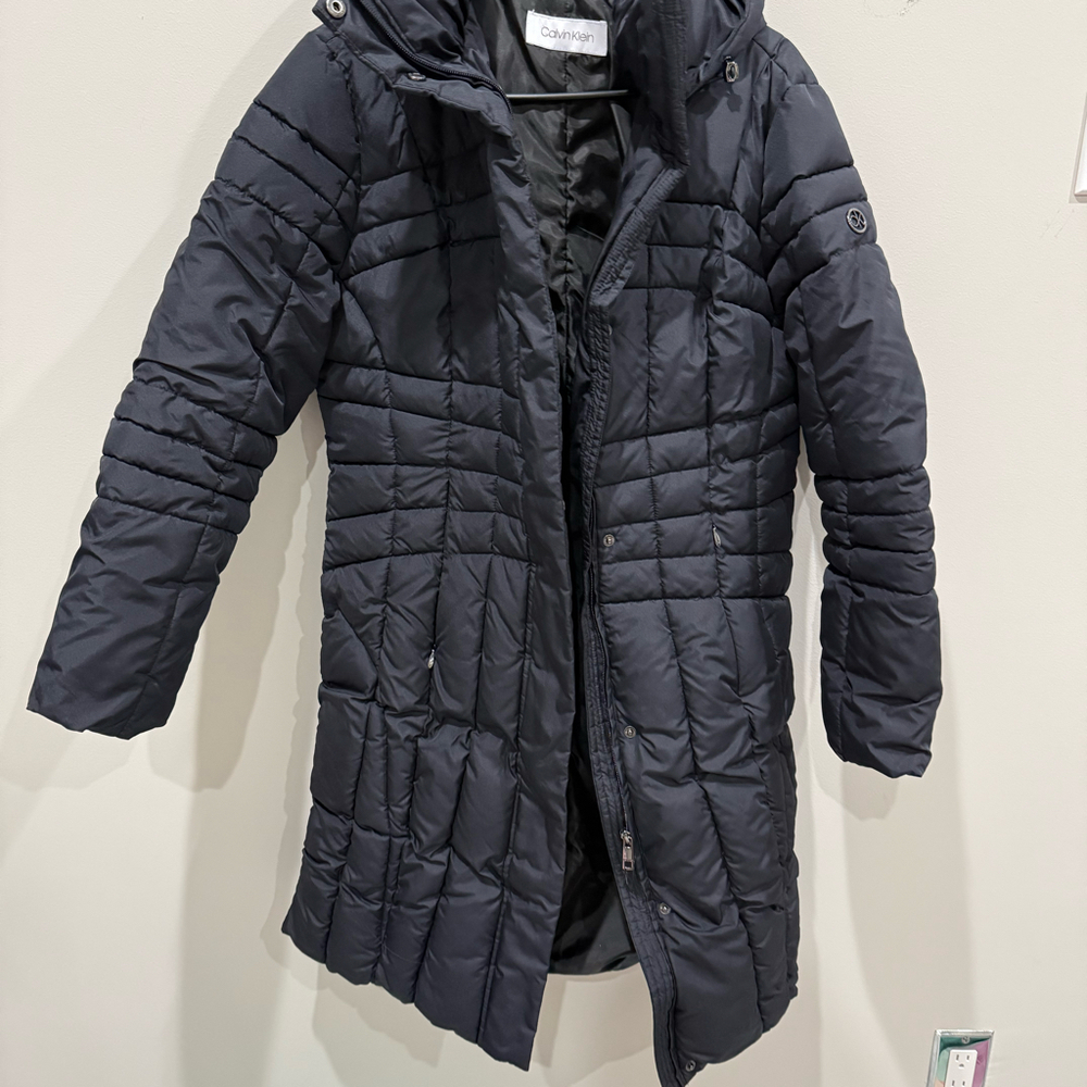 Calvin Klein Puffer Jacket Long Coat Quilted  NWOT Medium